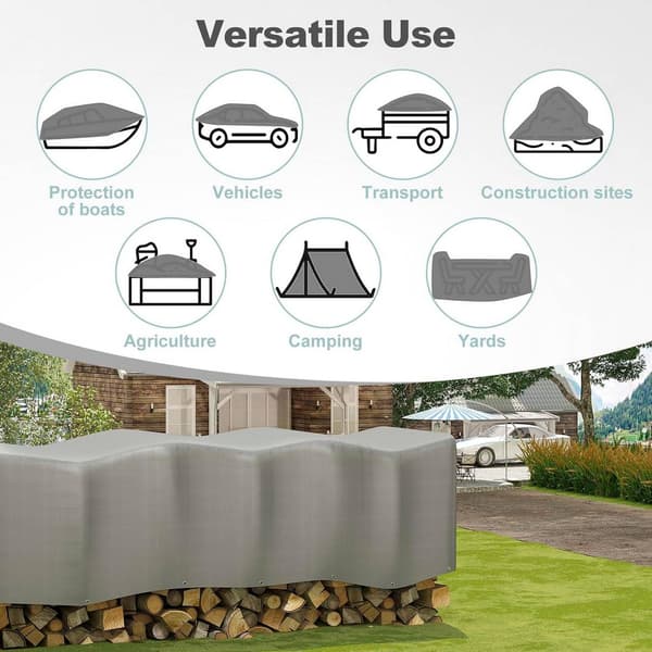 Vedenpitävä pressu 280 g/m² silmukoilla | Harmaa | 4x4 m