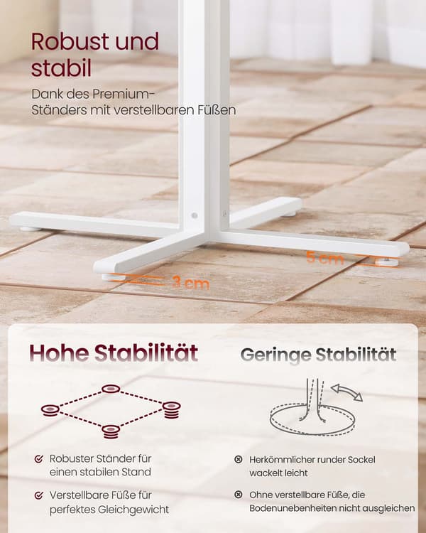 Runt matbord - köksbord - vitt - robust design - Ø80 x 74,8 cm