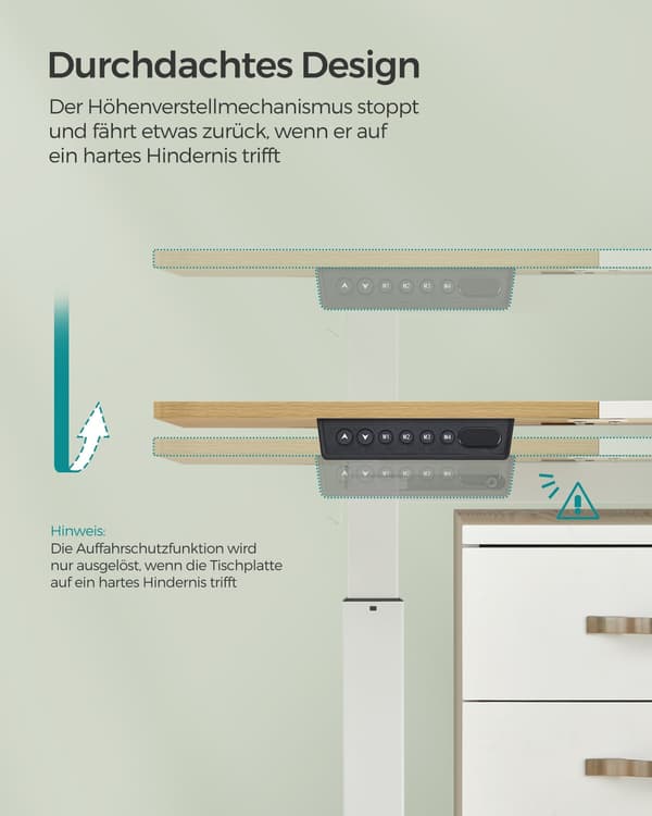 Justerbart elektrisk sidde-stå skrivebord - spånplade stål - 60x140 cm