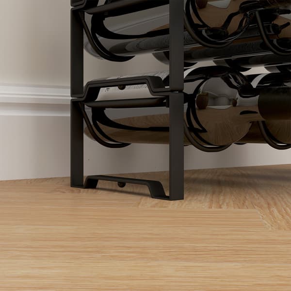 Viiniteline 16 pulloa - Metalliteline | Väri: musta | Mitat: 42,5x16,5x41 cm