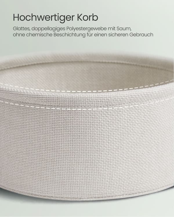 Sidebord 3-delt med stofkurv - spånplade stål polyester - 45 cm