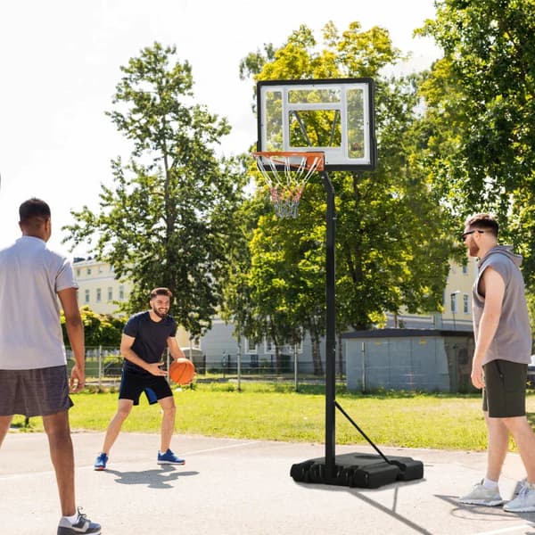 Justerbart basketballstativ | Farve: Sort | Mål: 90x60x210-260 cm