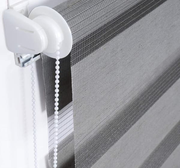 Double roller blind without drilling in wood look | Grå | 70x150 cm