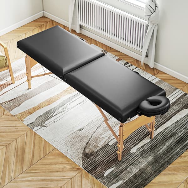 Justerbart sammenklappeligt massagebord | Farve: Sort, brun