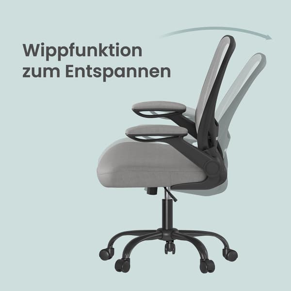 Ergonomisk kontorstol med gyngefunktion og mesh | Grå | 60x64x103-110 cm