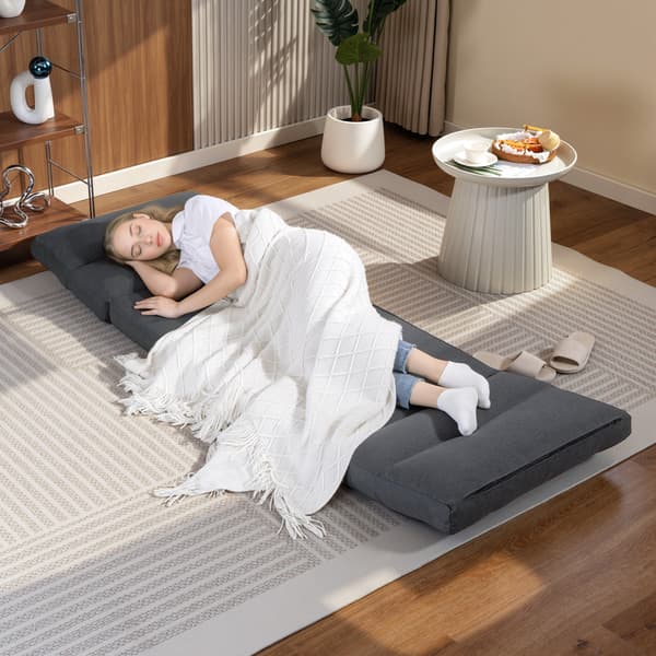 Beanbag chair with bed function and 6 positions | Farve: Grå | Mål: 70x72x56 cm