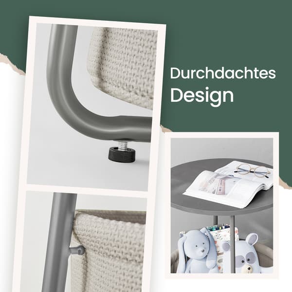 Lille rundt sofabord - sidebord - spånplade - bærbart design - 45 x 50 cm