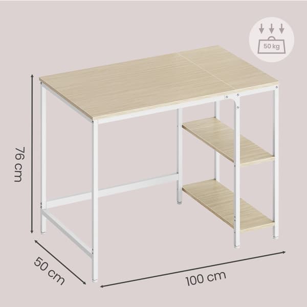 Moderne bureau | Beige-wit | 100x50x76 cm