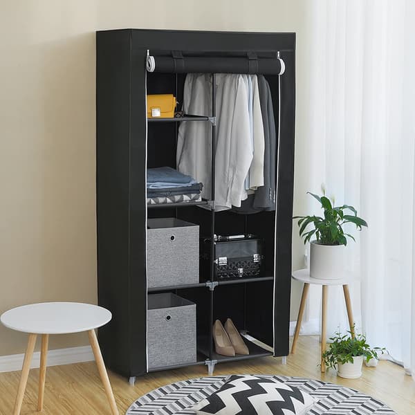 Sammenfoldelig garderobe XL - sort