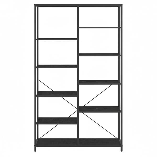 5 plan reol med nem montering | Sort | 100x30x170 cm