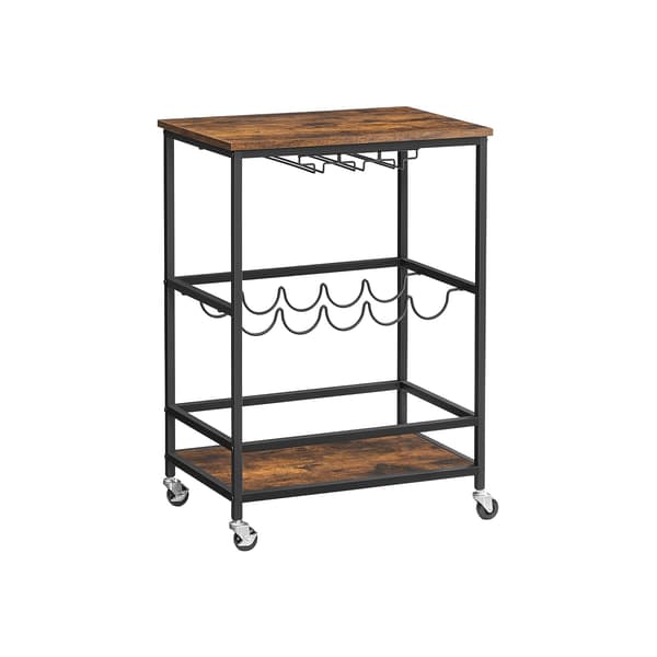 Vintage serveringsvogn brun-sort - spånplade og stål - 60 x 40 x 75 cm