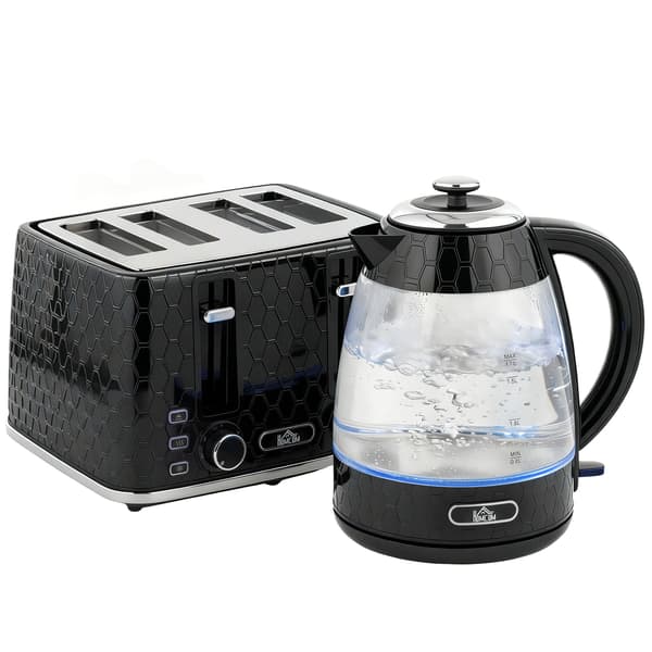 1.7L Kettle & 4-slice toaster | Farve: Sort | Dimensions: 16.9x22.2x23.8 cm