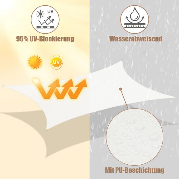 Triangular polyester sun cloth with UV protection | Kerma | 360x360x510 cm