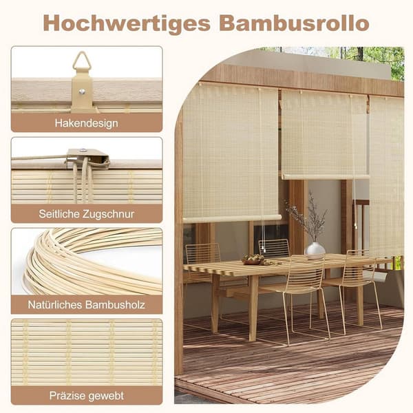 Bambu rullgardin med sidodrag | Naturen | 110x220 cm