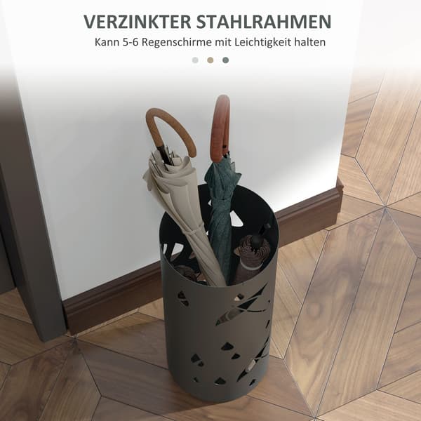 Paraplystativ - Grå paraplyholder | Farve: Grå | Mål: 17x17x41 cm