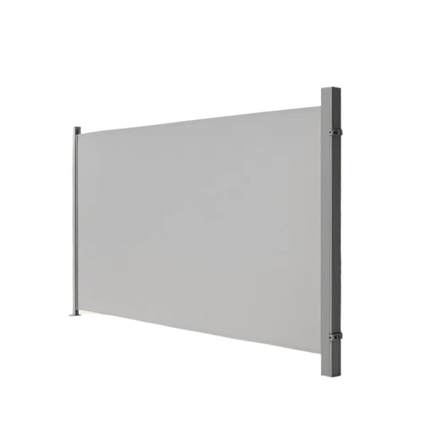 Sidemarkise - Udtrækbart fortelt - Rustbestandigt - 200 x 400 cm - Grå