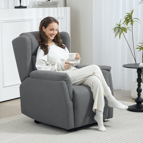 Relax lænestol med lænefunktion | Farve: Grå | Mål: 80x94x101 cm