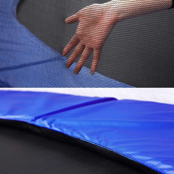 Trampolin med sikkerhedsnet - have - sort/blå - Ø 183 cm
