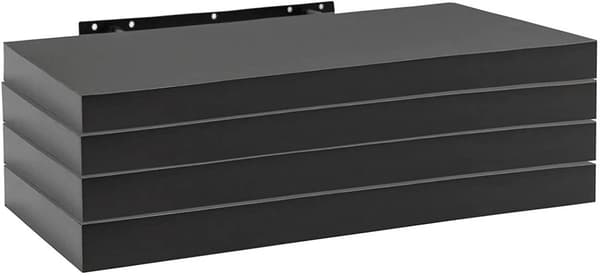 4 kelluvan seinähyllyn sarja MDF | Musta | 50x22,9x3,8 cm
