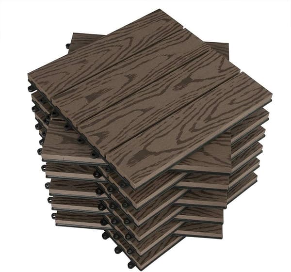 WPC terrassefliser med klikforbindelse 11 stk. | 30x30x2 cm