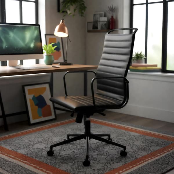 Kontorstol Nelson Kunstlæder - Ergonomisk | Farve: sort | Mål: 65x70x120 cm