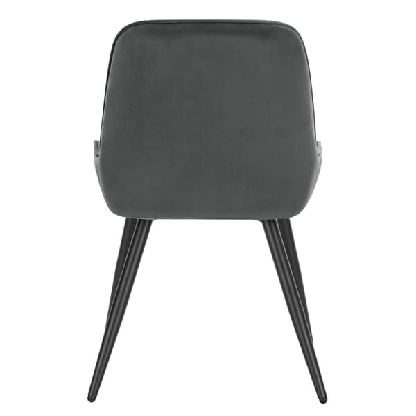 Set med 2 matsalsstolar sammet mörkgrå | Mörkgrå | 38x43x81,5 cm