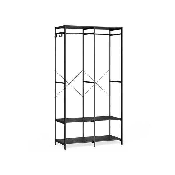 Tøjstativ, sort - stål og spånplade - 40 x 94,5 x 180 cm - 146 kg