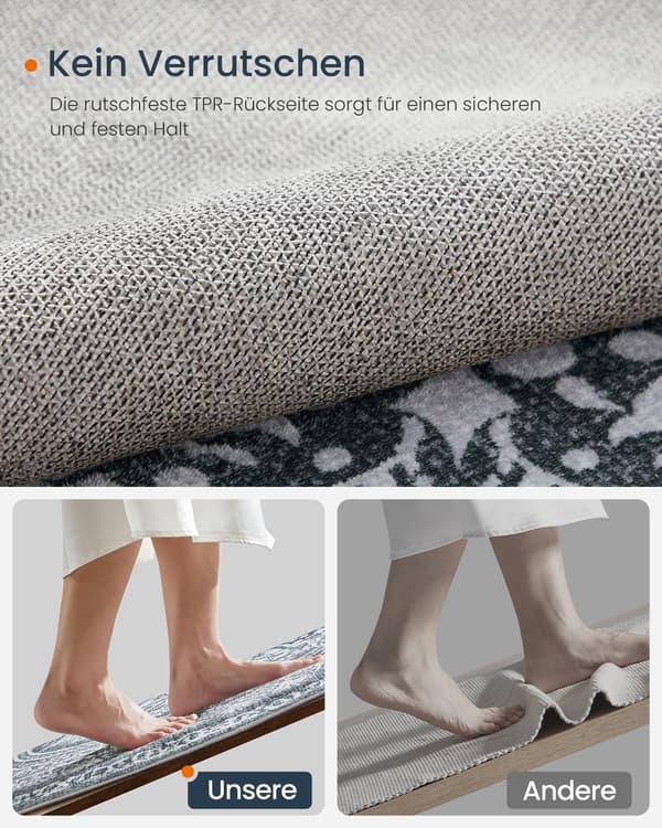 Rund matta 120 cm – Boho – antracit – polyester/filt/TPR