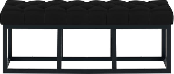 Sofa Amun - Fabric Chesterfield sofa | Farve: sort | Mål: 120x38x46 cm