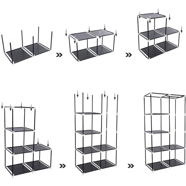 Sammenfoldelig garderobe XL - sort