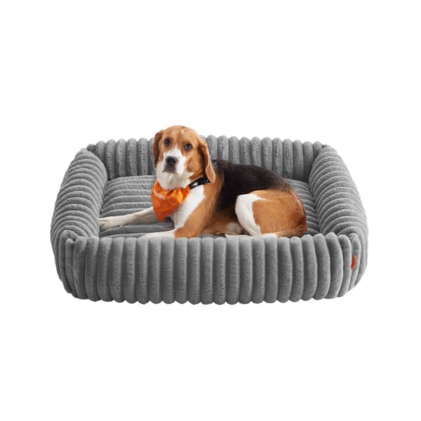 Medium ortopædisk hundeseng | Tauben grå | 91x68x18 cm