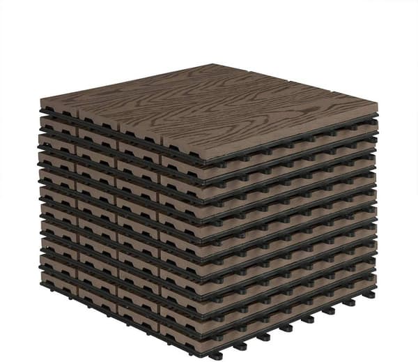 WPC terrassefliser med klikforbindelse 11 stk. | 30x30x2 cm