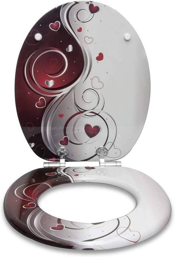 Toalettsits med soft close, MDF och oval form