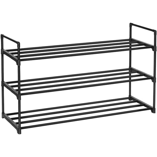 Skostativer sæt af 2 - 24-30 par - stabelbar - metal, sort