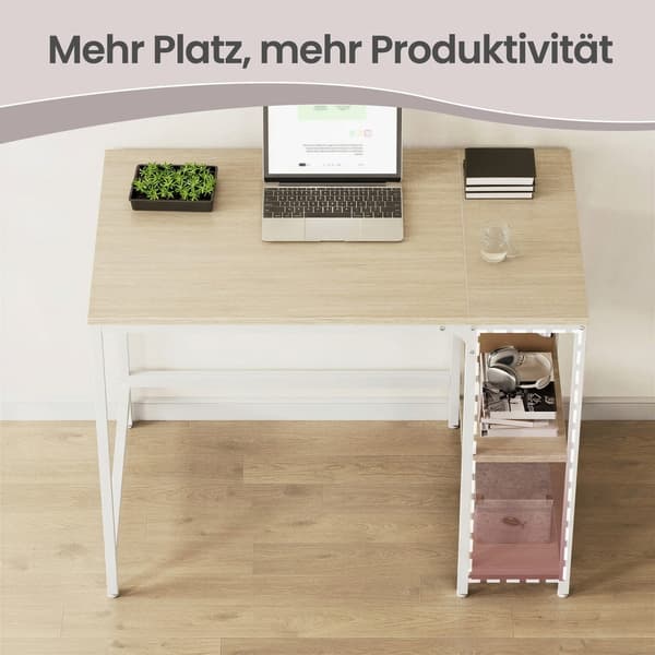 Moderne bureau | Beige-wit | 100x50x76 cm