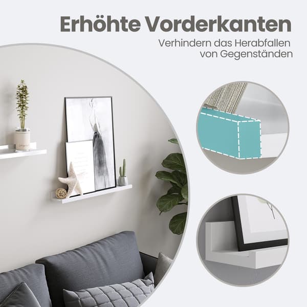 Seinähyllysarja 2 kpl - E1 MDF - 60 x 10 x 5 cm
