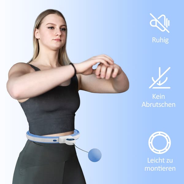 Smart hulahopring til voksne med disk, 16 knob | Farve: Blå