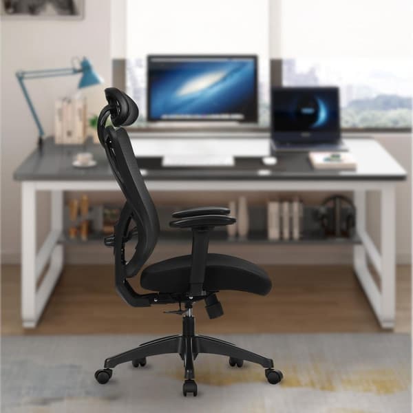 Ergonomisk kontorstol computerstol | Sort | 66x68x114-123,5 cm