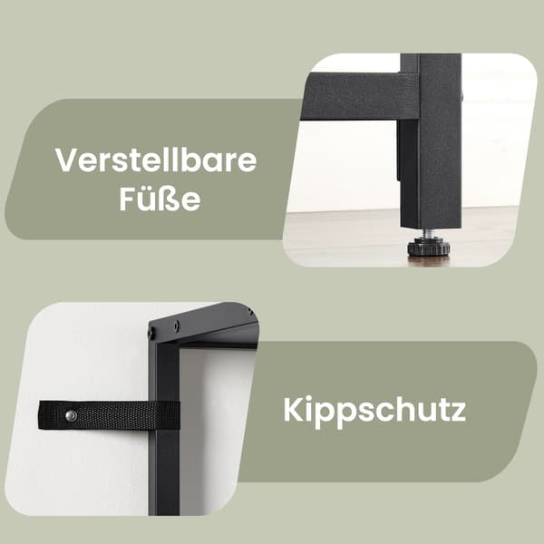 5 plan reol med nem montering | Sort | 100x30x170 cm