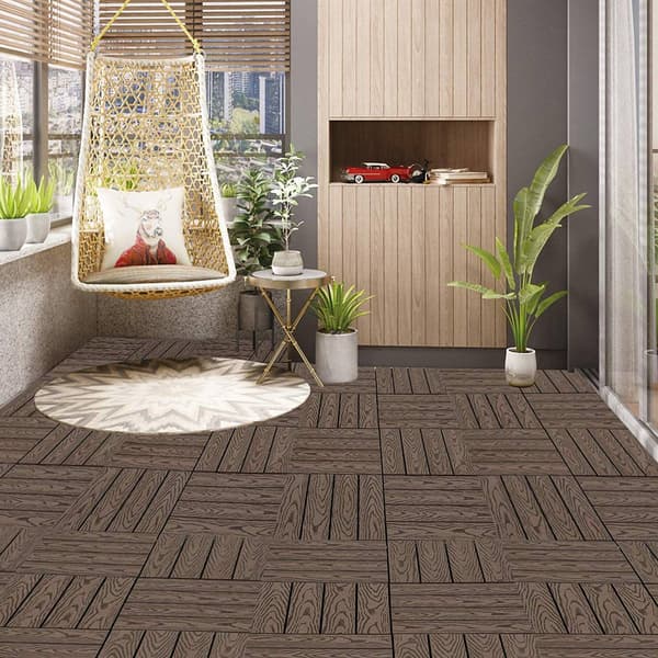 WPC terrassefliser med klikforbindelse 11 stk. | 30x30x2 cm