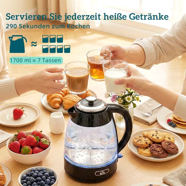 1.7L Kettle & 4-slice toaster | Farve: Sort | Dimensions: 16.9x22.2x23.8 cm