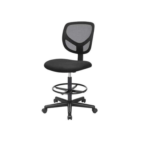 Kontorstol med meshryg – ergonomisk, drejelig, sort