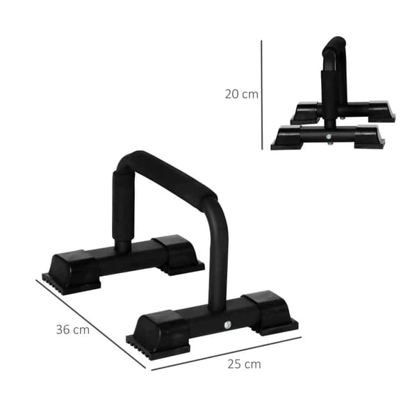 Push-up-stænger - Push-up-stænger til styrketræning | Farve: Sort | Mål: 25x36x20 cm