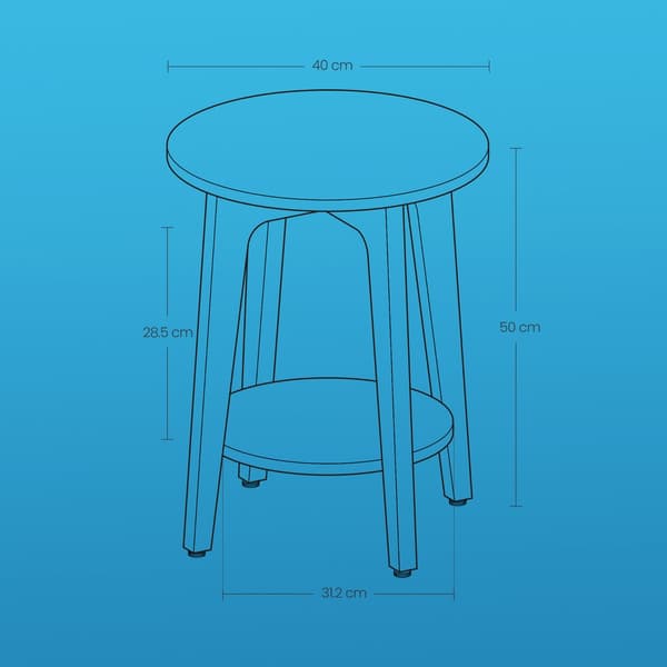 Rundt sidebord til sofaen | Brun | 40x40x50 cm