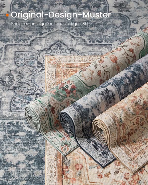 Vintage matta - halkfri - brun - polyester - 200 x 290 cm