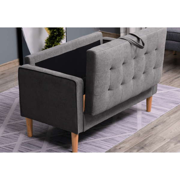 Sofa med opbevaring - Grå sofa | Farve: Grå | Mål: 111x62x78 cm