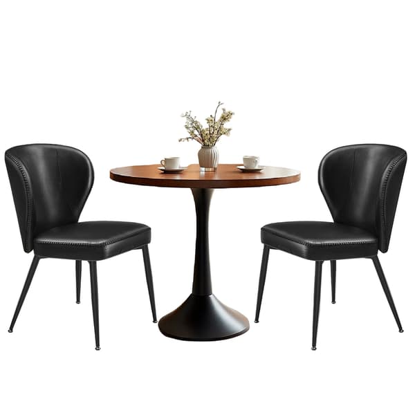 Sæt med 2 spisestuestole - Sort - Komfort og stil