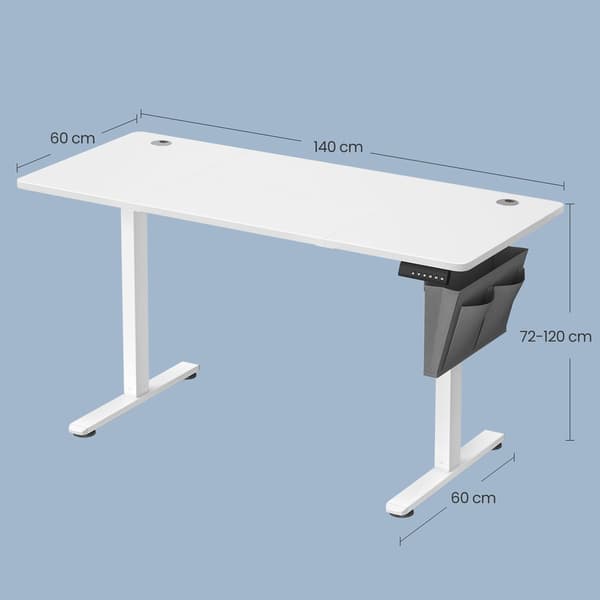 Elektrisk justerbart skrivebord | Sort | 140,1x60 cm