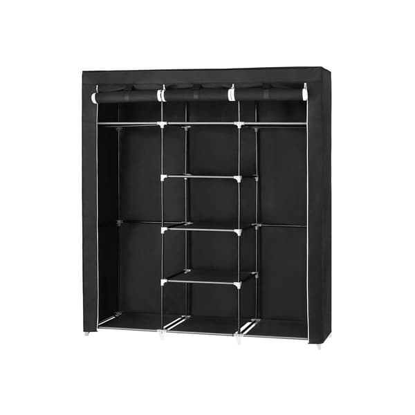 Stofgarderobe - foldbar - sort - 150 x 175 x 45 cm