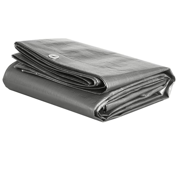 Vedenpitävä pressu silmukoilla 180 g/m² | Harmaa | 300x400 cm